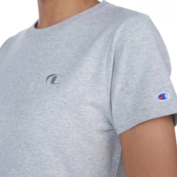 ❤️ New! Champion T-Shirt Dress Light Grey Women's XS Cotton Blend Short Sleeve - Picture 2 of 11